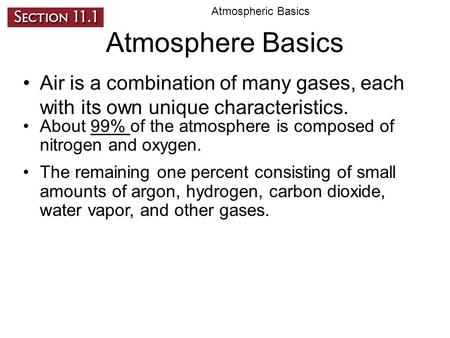 Atmospheric Basics Atmosphere Basics
