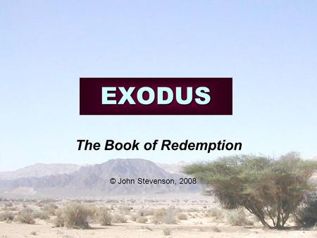 EXODUS The Book of Redemption © John Stevenson, 2008.