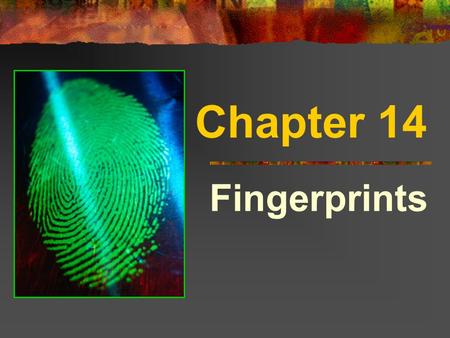 Chapter 14 Fingerprints. Background Info. Bertillon’s system of anthropometry was the 1 st criminal identification method It was used for 20 years, but.