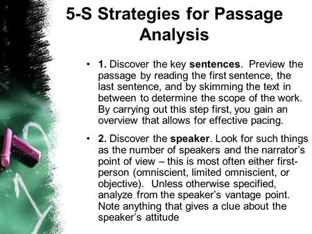 5-S Strategies for Passage Analysis