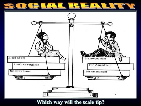 Social equality vs. legal equality Which way will the scale tip?