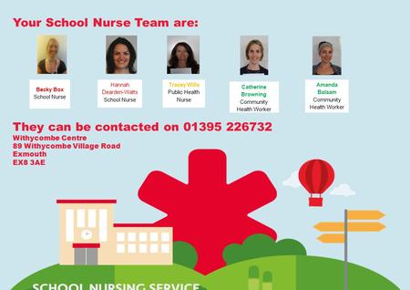 Virgin Care private and confidentialwww.virgincare.co.uk1 Your School Nurse Team are: They can be contacted on 01395 226732 Withycombe Centre 89 Withycombe.