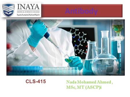 Antibody CLS-415 Nada Mohamed Ahmed, MSc, MT (ASCP)i.