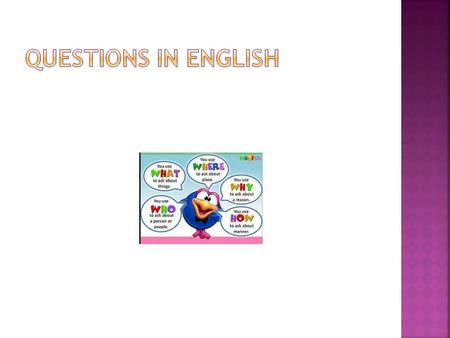 Questions in English.