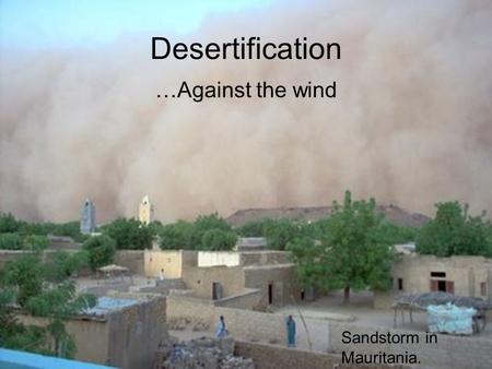Desertification …Against the wind Sandstorm in Mauritania.