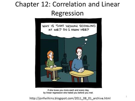 Chapter 12: Correlation and Linear Regression  1.