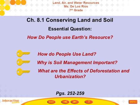 Ch. 8.1 Conserving Land and Soil