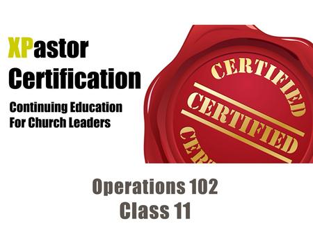 Operations 102 Class 11. Guest Lecturer Marc McMurrin is the Executive Director of Operations of Northland—A Church Distributed in Orlando, Florida. He.