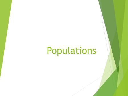 Populations.  A population consists of interbreeding members of one species living in a specific area, more or less isolated from other members of their.