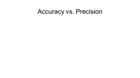 Accuracy vs. Precision. Accuracy Vs. Precision Accuracy Accuracy is how close a measured value is to the actual (true) value. Precision Precision is how.