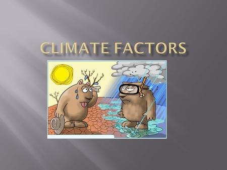  Climate – a region’s weather conditions average over thousands of years  Includes temperature and moisture averages.