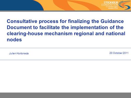 Consultative process for finalizing the Guidance Document to facilitate the implementation of the clearing-house mechanism regional and national nodes.