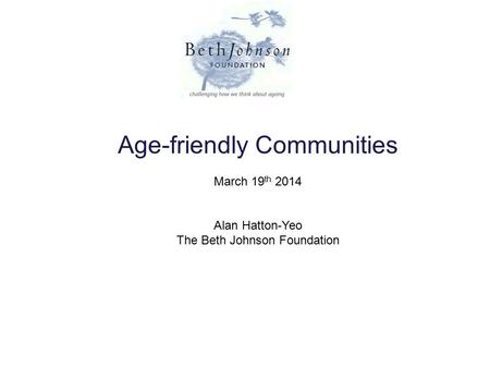 Age-friendly Communities