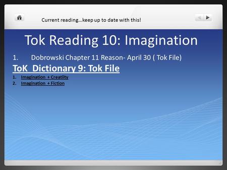 Tok Reading 10: Imagination