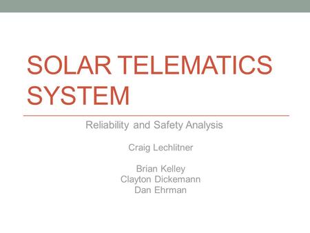 Solar Telematics System