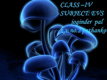 CLASS –IV SUBJECT: EVS joginder pal k.v.no.2 pathankot.