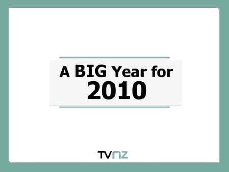A BIG Year for 2010. A BIG Year for 2010 Source: Nielsen TAM, Peak 2010 has been a big year for TV Not only did the TV’s themselves get bigger and better,