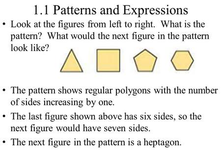 1.1 Patterns and Expressions
