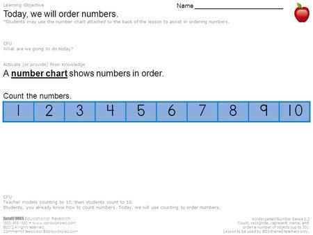 DataWORKS Educational Research (800) 495-1550  ©2012 All rights reserved. Comments? Kindergarten Number Sense.