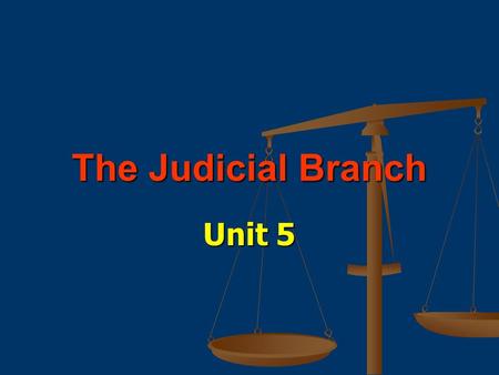 The Judicial Branch Unit 5. Court Systems & Jurisdictions.