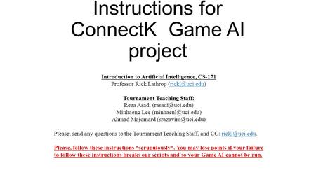 Instructions for ConnectK Game AI project