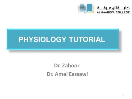 Dr. Zahoor Dr. Amel Eassawi