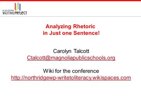 Analyzing Rhetoric in Just one Sentence!