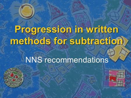 Progression in written methods for subtraction