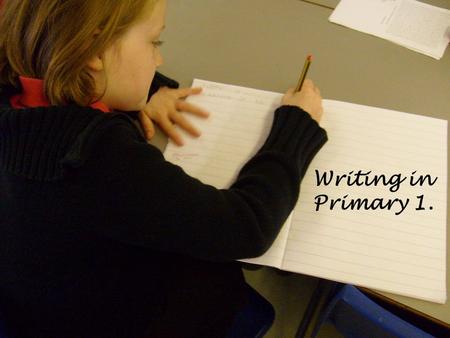 Writing in Primary 1.. Aims of the workshop To give you…. an insight into how we teach writing at Livingston Village. ideas to support and encourage your.