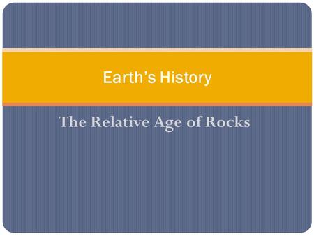 The Relative Age of Rocks