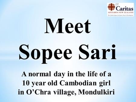 Meet Sopee Sari A normal day in the life of a