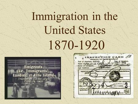 Immigration in the United States 1870-1920. How to take Notes From Pictures Fold Paper in ½ lengthwise Title the Left side “Notes- RED” Write down all.
