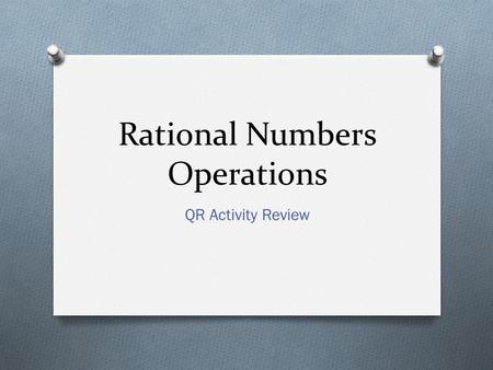 Rational Numbers Operations