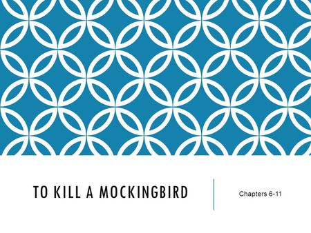 To Kill a Mockingbird Chapters 6-11.