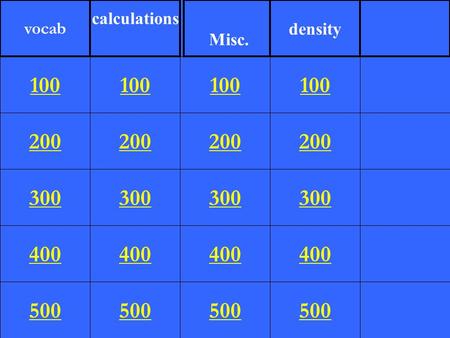 200 300 400 500 100 200 300 400 500 100 200 300 400 500 100 200 300 400 500 100 vocab calculations Misc. density.