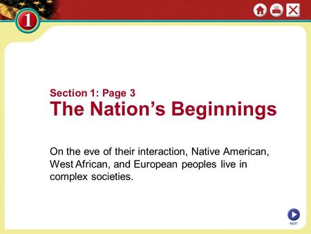 The Nation’s Beginnings