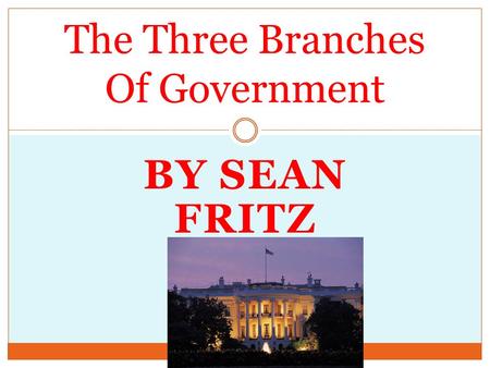 BY SEAN FRITZ The Three Branches Of Government. Executive Branch The Executive Branch is run by the President and the Vice President. The Executive Branch.