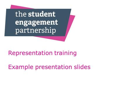Representation training Example presentation slides