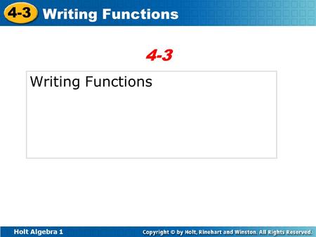 4-3 Writing Functions.