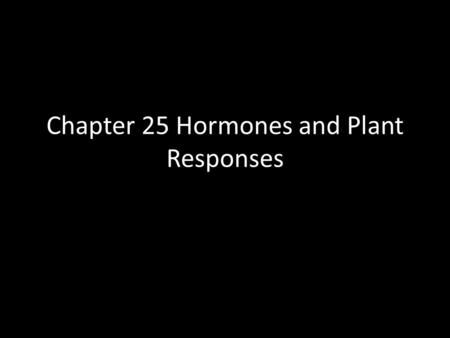 Chapter 25 Hormones and Plant Responses. Plant Growth Unlike animals, plant have no true pattern of growth - no pre-determined number of branches and.