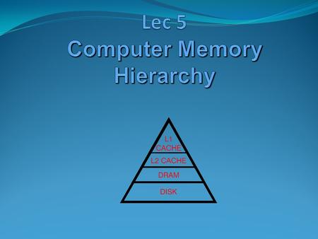 Introduction: Memory Management 2 Ideally programmers want memory that is large fast non volatile Memory hierarchy small amount of fast, expensive memory.