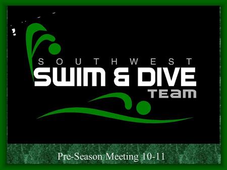 Pre-Season Meeting 10-11. LSW Coaches Coach Tanner Penrod, Head Coach Coach Danielle Stansbury, Dive Coach Coach Ross Mueller, Assistant Swim Coach.