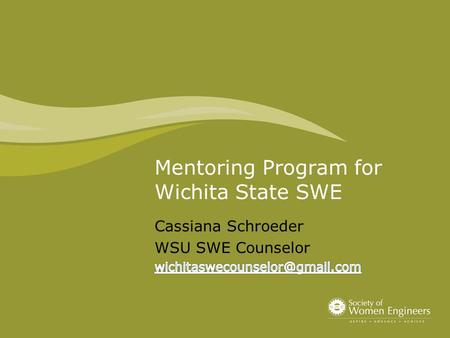 Mentoring Program for Wichita State SWE