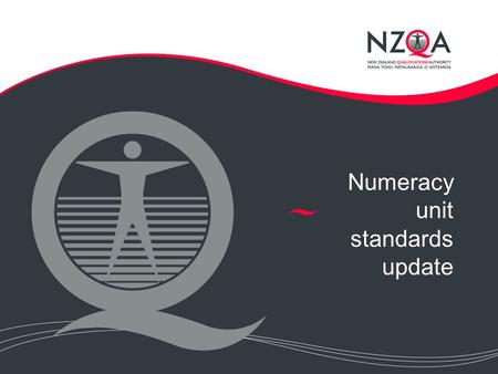 Numeracy unit standards update. Background Government strategy to improve literacy and numeracy levels of all New Zealanders Adult Literacy Strategy (TEC)