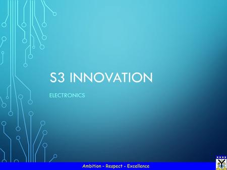 S3 INNOVATION ELECTRONICS. STARTER – IN YOUR GROUPS… With the person sitting closest to the door writing down your suggestions on the sheet of paper,