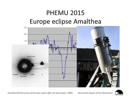 PHEMU 2015 Europe eclipse Amalthea COLLOQUIUM Astrometry of the solar system after the Gaia project - PARIS Bernard Christophe, Olivier Dechambre.
