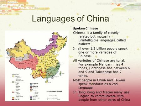 Languages of China Spoken Chinese