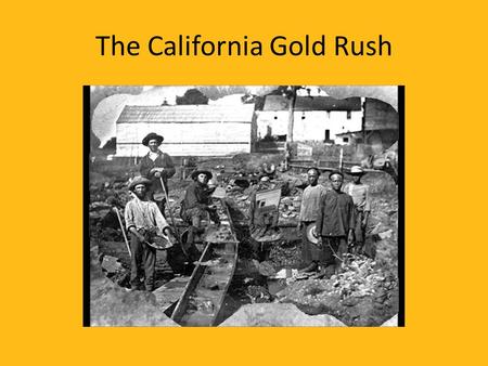 The California Gold Rush. John Sutter Gold was found on his land.