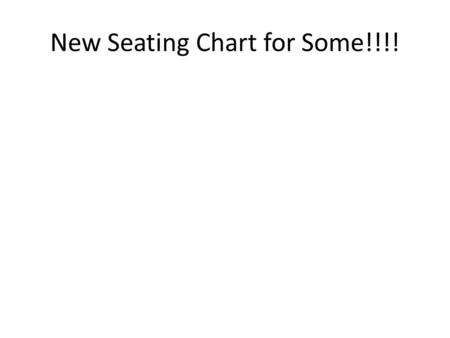 New Seating Chart for Some!!!!. To do list Word of the day How to turn assignments in and receive assignments Website Hilhiagriculture.weebly.com Syllabus.