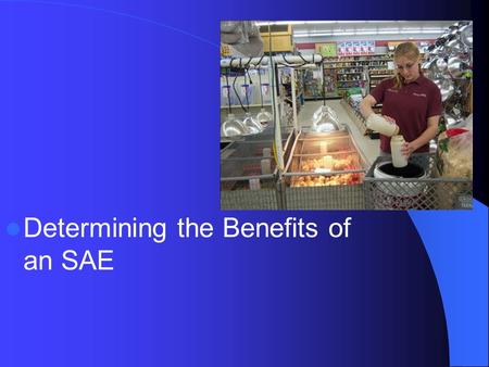 Determining the Benefits of an SAE. Common Core/Next Generation Standards Addressed! SL.8.5 - Integrate multimedia and visual displays into presentations.